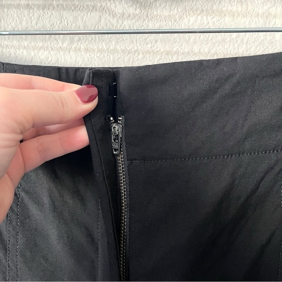 A.L.C. Black Davon High-Rise Linen-Blend Pant Size 10 Pleated Front Tapered - Picture 6 of 12